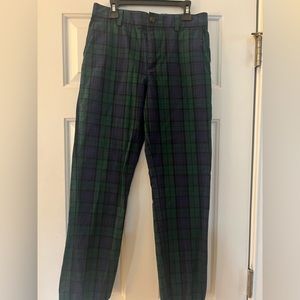 Vineyard Vines Boys' Breaker Pants Green Plaid Size 14